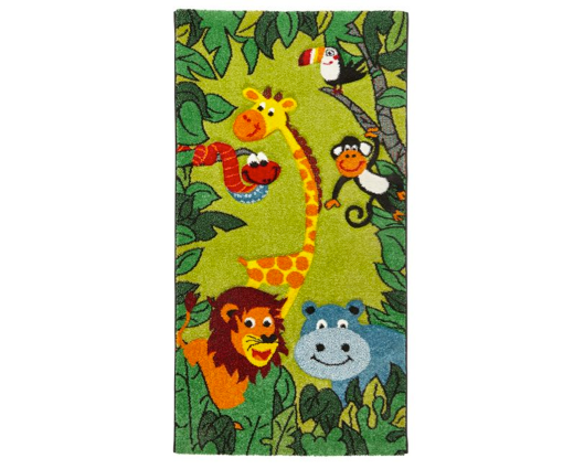 Safari Animals Kids Rug - Green - 120cm x 170cm