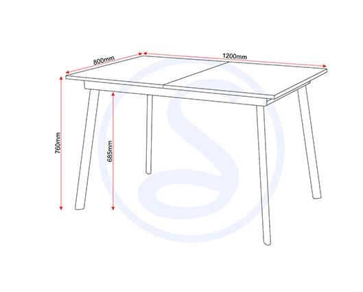 AVERY EXTENDING DINING TABLE - CONCRETE/GREY OAK EFFECT