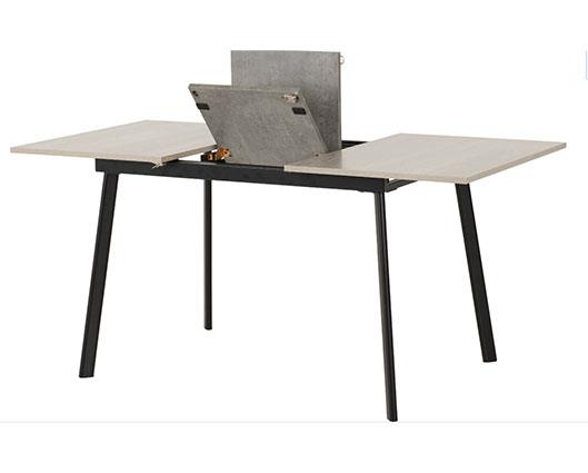 AVERY EXTENDING DINING SET (X4 CHAIRS) - CONCRETE/EMERALD GREEN VELVET