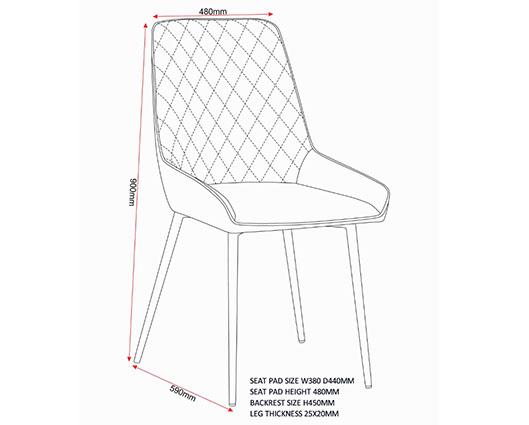 AVERY DINING CHAIR (X2 PER BOX) - SAPPHIRE BLUE VELVET