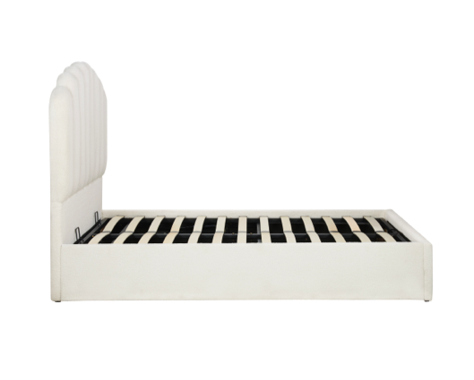 Monaco Fabric Ottoman King Bed - White