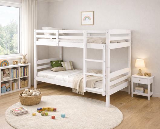 Ruby Pine Bunk Bed - White