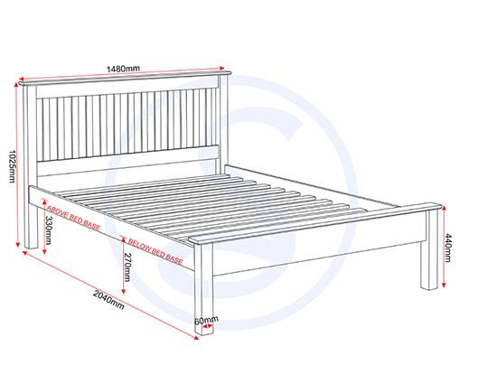 MONACO 4'6" LOW END BED - DARK GREY/OAK EFFECT