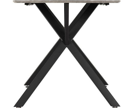 ATHENS RECT & LUKAS DINING SET (X4 CHAIRS) - CONCRETE/EMERALD GREEN VELVET