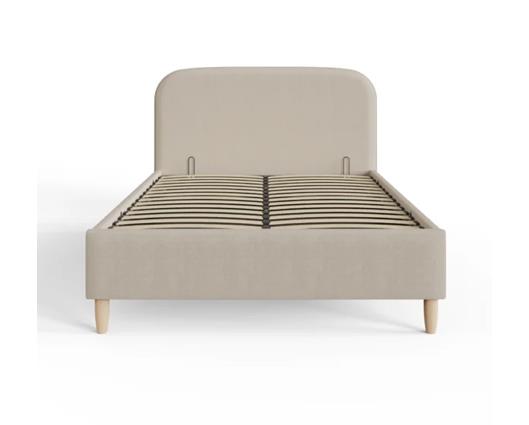 Florence Boucle Double Ottoman Bed - Natural Stone