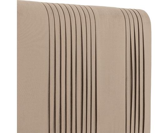 MAINE 4'6" BED - TAUPE VELVET FABRIC