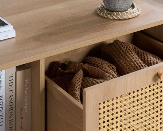 Croxley Rattan Coffee Table - Oak
