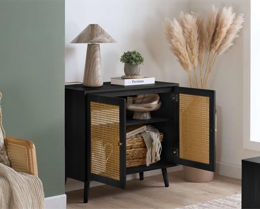 Croxley Rattan 2 Door Sideboard - Black