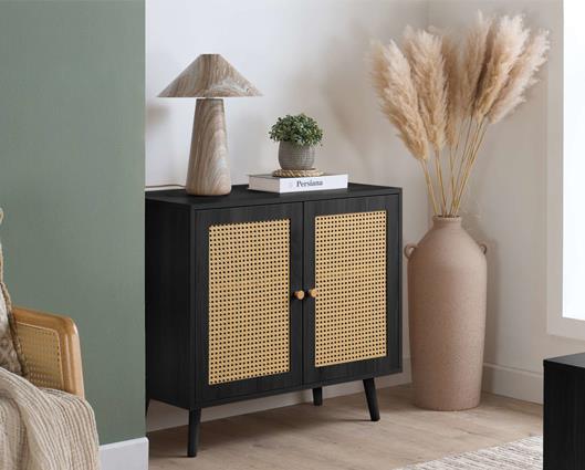 Croxley Rattan 2 Door Sideboard - Black