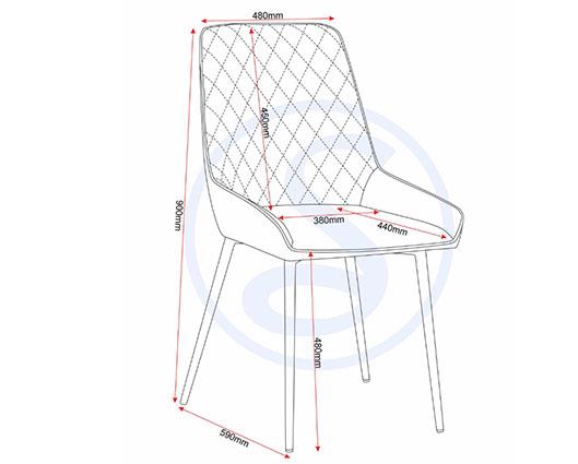 AVERY EXTENDING DINING SET (X4 CHAIRS) - CONCRETE/SAPPHIRE BLUE VELVET