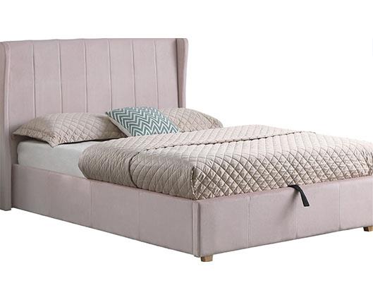 AMELIA 4'6" PLUS BED - PINK VELVET FABRIC