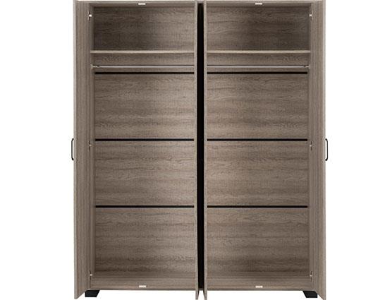 OLIVER 4 DOOR WARDROBE - LIGHT OAK EFFECT