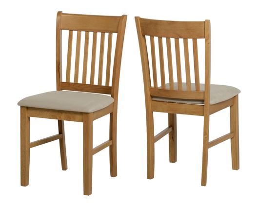 Oakland Chair - Natural Oak/Mink Microsuede Set of 2
