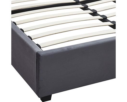 MADISON 4'6" OTTOMAN BED - GREY VELVET FABRIC