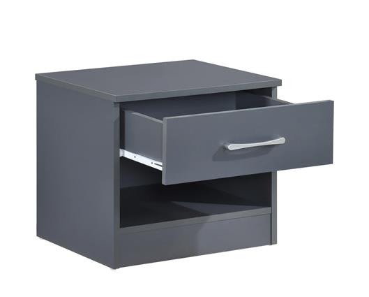 Highbury 1 Drawer Bedside - Dark Grey