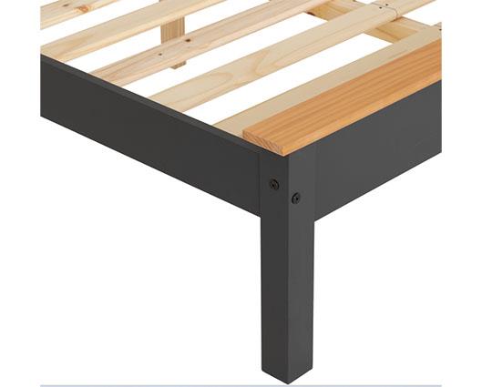 MONACO 4' LOW END BED - DARK GREY/OAK EFFECT