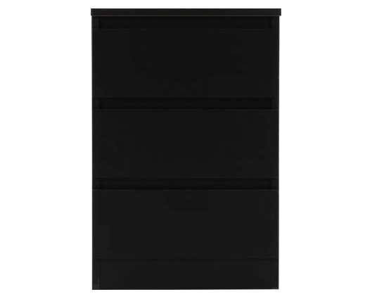 Marcus 3 Drawer Bedside - Black