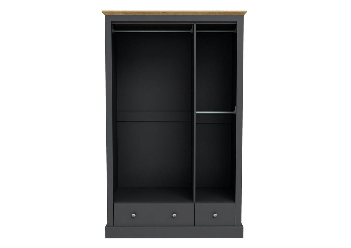 Dagwood 3 Door 2 Drawer Wardrobe Charcoal