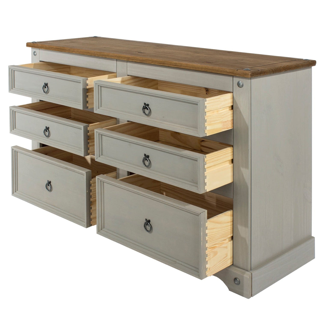 Corona Grey 3+3 Drawer Wide Chest