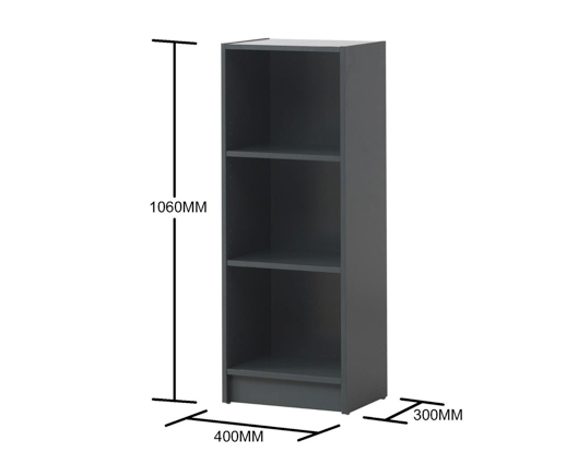 Traditional Medium Narrow Bookcase-Dark Grey