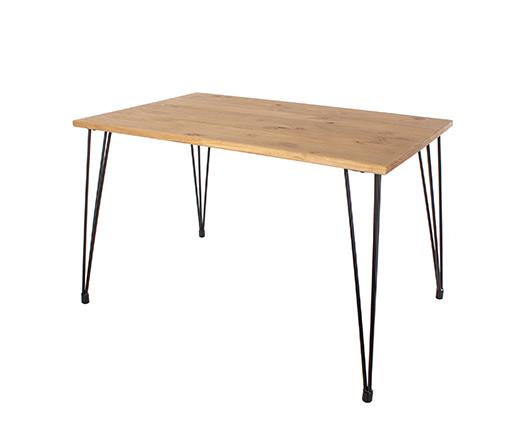 Augusta rectangular dining table with black metal legs