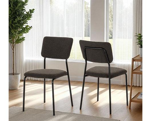 SHELDON DINING CHAIR (X4 PER BOX) - GREY BOUCLE FABRIC