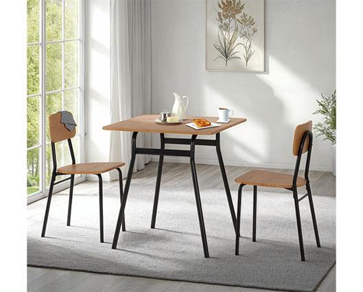 WARREN 1+2 DINING SET - RUSSET OAK EFFECT/BLACK