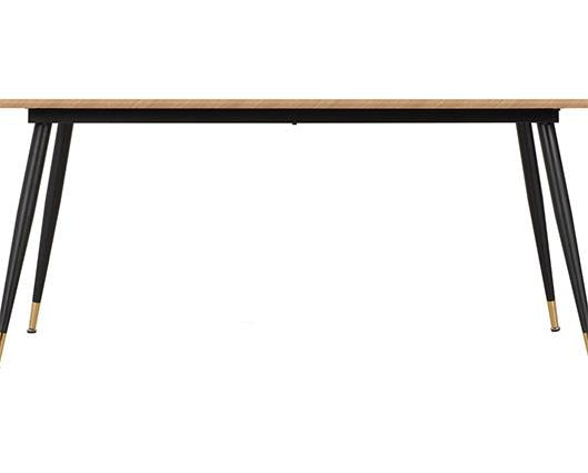 HAMILTON & LUKAS LARGE DINING SET (X6 CHAIRS) - MEDIUM OAK EFFECT/EMERALD GREEN VELVET