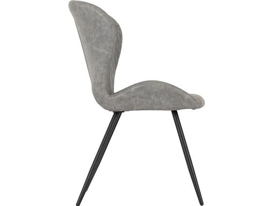 QUEBEC DINING CHAIR (X4 PER BOX) - GREY FAUX LEATHER