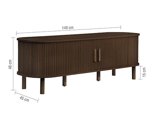 Axel Fluted TV Unit - Walnut