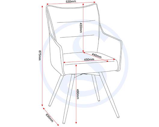 LEWIS CARVER SWIVEL DINING CHAIR (X2 PER BOX) - FAWN FABRIC