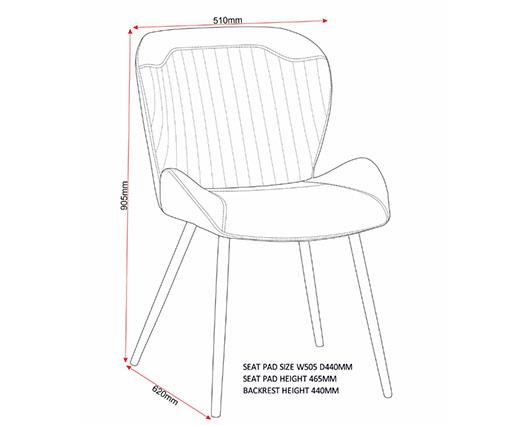 QUEBEC DINING CHAIR (X4 PER BOX) - GREY FAUX LEATHER