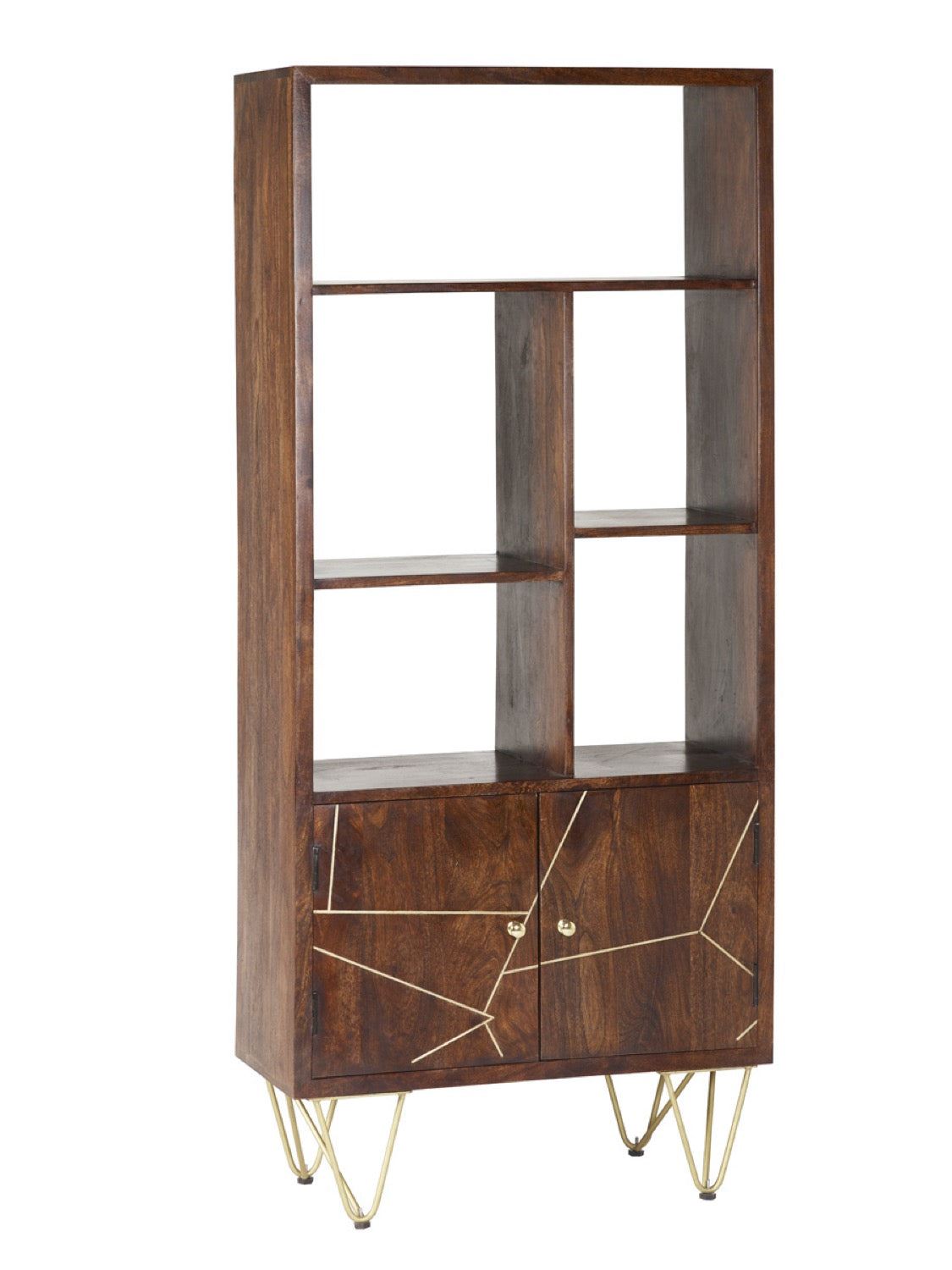 Dark Gold Large 2 Door Bookcase