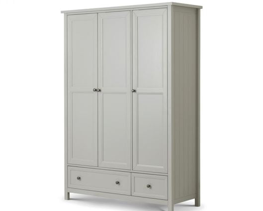 Acadia 3 Door Combination Wardrobe - Dove Grey