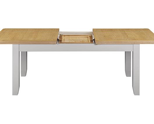 WINDSOR LARGE EXTENDING DINING TABLE - PEBBLE GREY/OAK