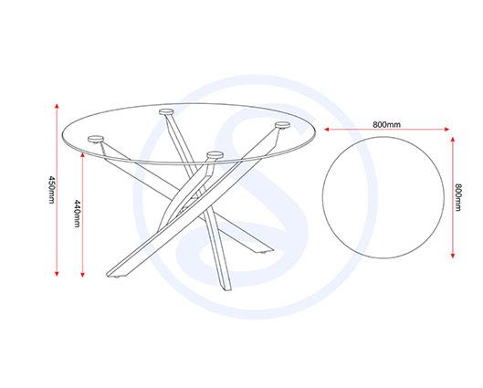 SHELDON ROUND COFFEE TABLE - CLEAR GLASS/BLACK