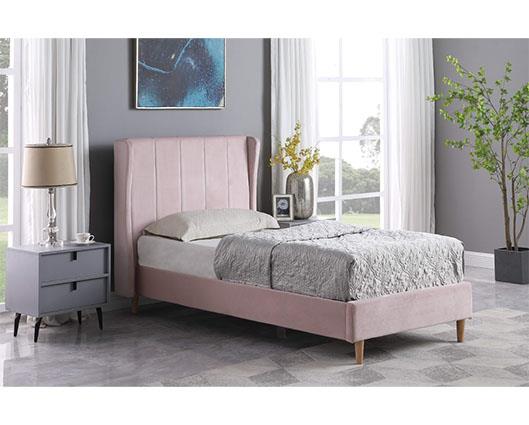 AMELIA 3' BED - PINK VELVET FABRIC