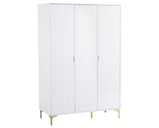 MIAMI 3 DOOR WARDROBE - WHITE/GOLD