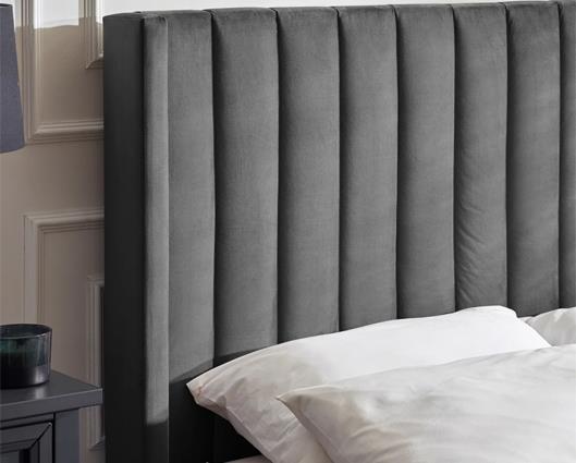 Clara Side Lift Ottoman TV Bed Dark Grey - King