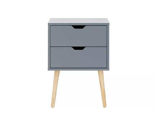 Nessi Pair of Bedside Tables-Dark Grey
