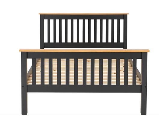 MONACO 5' HIGH END BED - DARK GREY/OAK EFFECT
