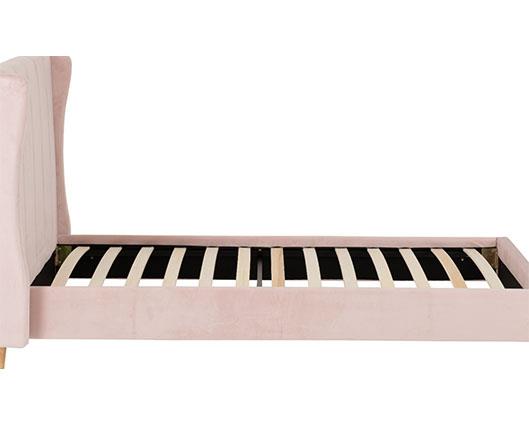 AMELIA 3' BED - PINK VELVET FABRIC