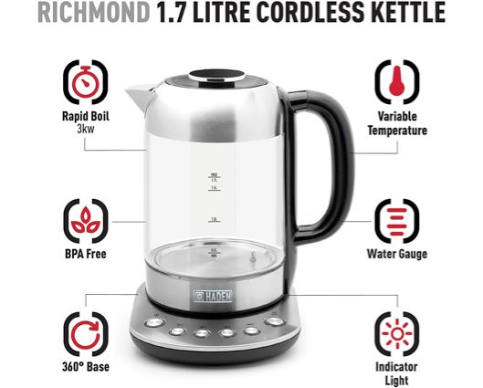 Haden Richmond Variable Temperature 1.7L Kettle