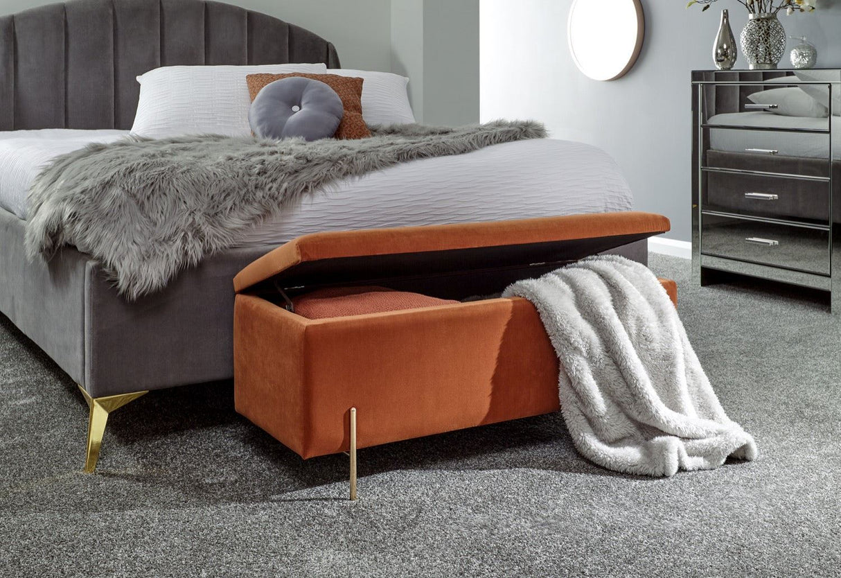 Melta Ottoman Storage Bench- Russet