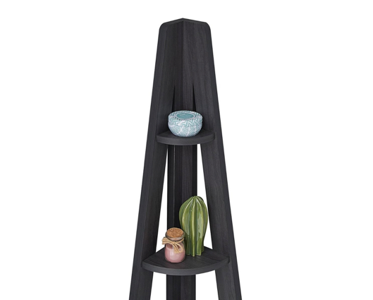 Corner Ladder Bookcase-Black