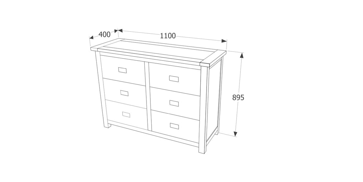 Ballard 3+3 Drawer Wide Chest