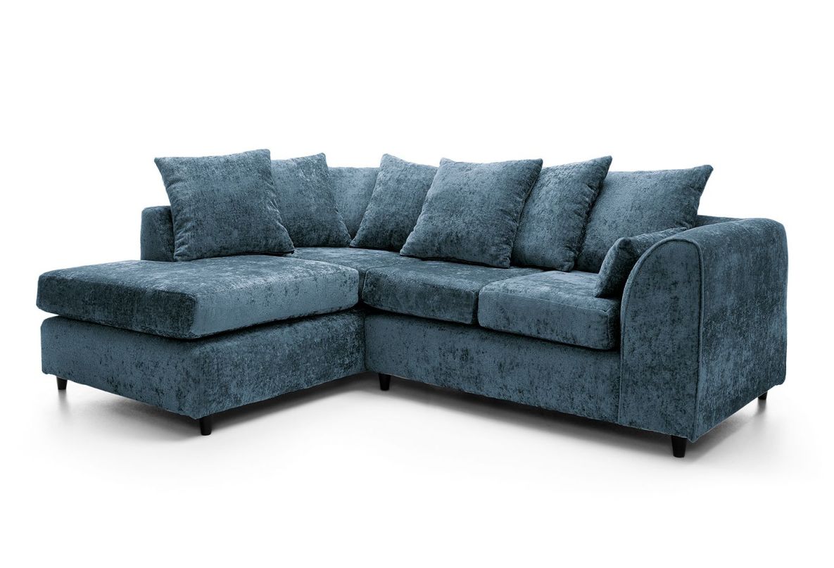 Heidi Left Hand Facing Corner Sofa - Dark Blue