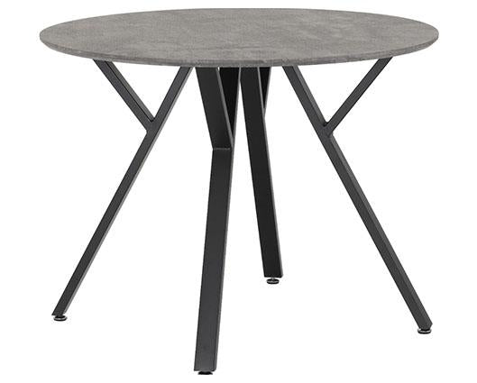 ATHENS ROUND & AVERY DINING SET (X4 CHAIRS) - CONCRETE/EMERALD GREEN VELVET