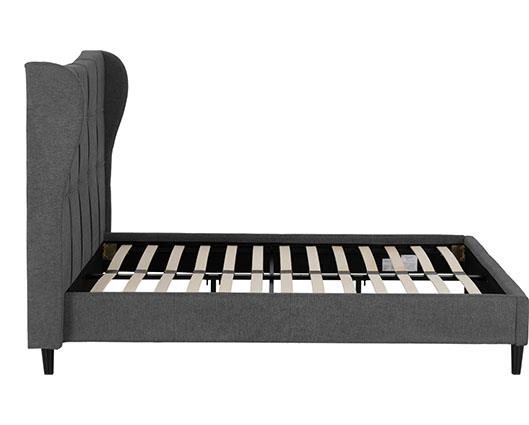 VERONA 5' BED - GREY FABRIC
