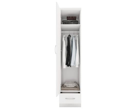 NEVADA 1 DOOR 1 DRAWER WARDROBE - WHITE GLOSS